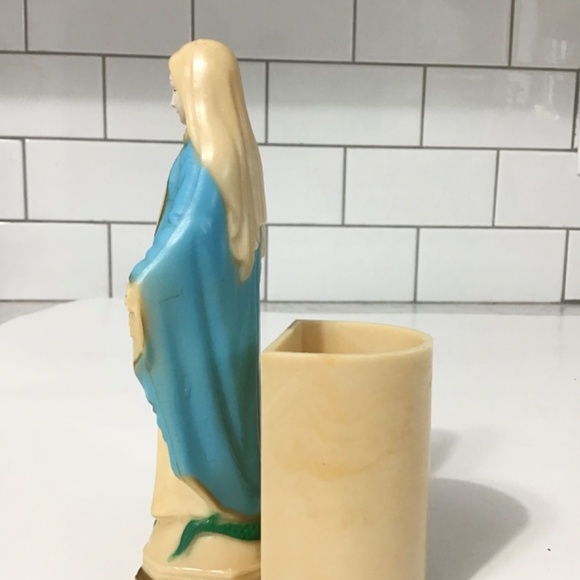 VTG 1960s Madonna plastic planter Virgin Mary Small Vase Religious Hong Kong - Picture 5 of 7
